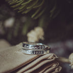 Mummy's First Christmas Sterling Silver adjustable wrap ring