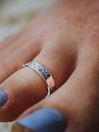 Sterling Silver wave toe ring adjustable summer band 925 hand stamped mum ladies womens gift present birthday holiday jewellery beach sea