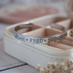 Custom cuff bracelet Personalised with your own words gift present bangle silver adjustable ladies for her mum Mother’s Day birthday names