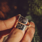 Sterling Silver chunky Wild Flowers adjustable wrap ring