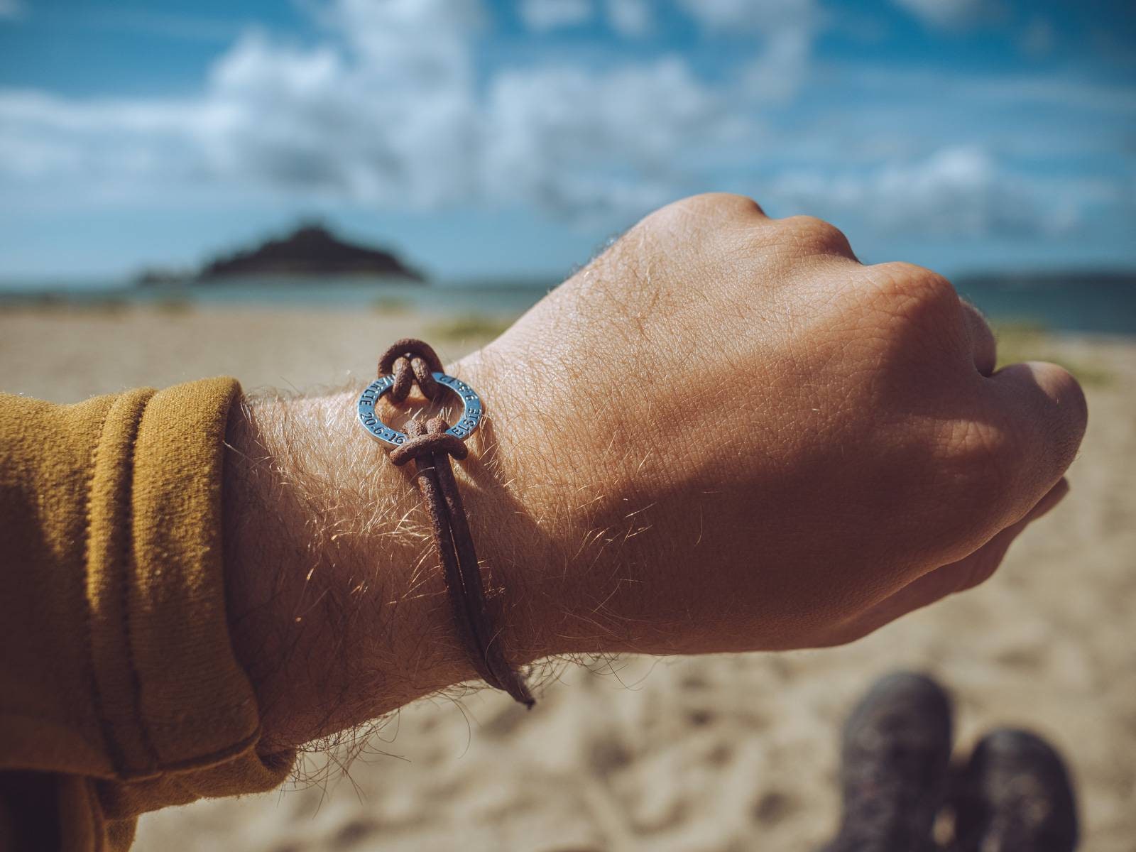 Personalised Mens Real Brown Leather Bracelet