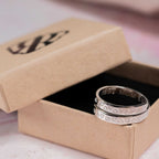 Heart Pattern Secret Message Sterling Silver Adjustable Wrap Ring