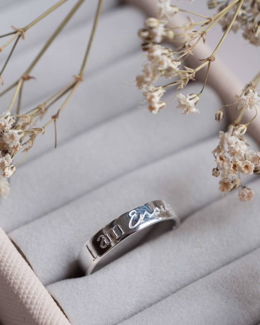 I am enough Sterling Silver adjustable single band ring