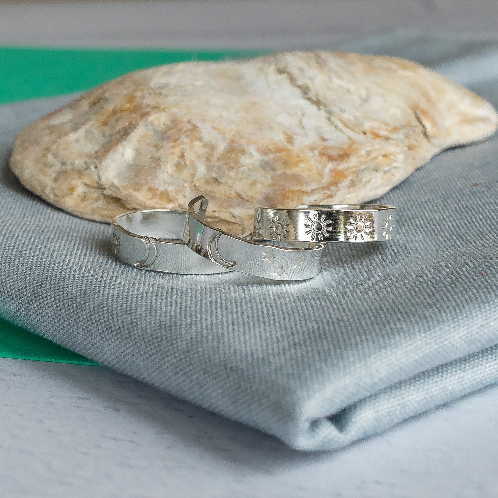 Sterling Silver toe ring adjustable summer band 925 hand stamped mum ladies womens gift present birthday sun moon bee personalised hammered