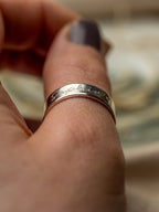 Single band Personalised Sterling Silver Adjustable Ring