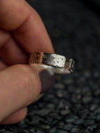 Men’s space themed personalised sterling silver adjustable ring Valentine’s Day birthday gift anniversary for him partner solar system stars
