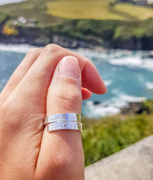 Be Kind to Yourself Sterling Silver Adjustable Wrap Ring