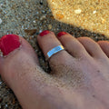 Wave and Sun Sterling Silver  adjustable toe ring