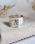 I am brave kind strong enough Sterling Silver adjustable open ring
