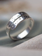 Space Secret Message Sterling Silver Adjustable Wrap Ring