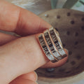 I am brave I am strong I am happy Sterling Silver triple adjustable wrap ring