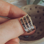 I am brave I am strong I am happy Sterling Silver triple adjustable wrap ring