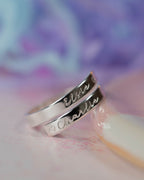 Custom Name Sterling Silver Dainty Adjustable Wrap Ring