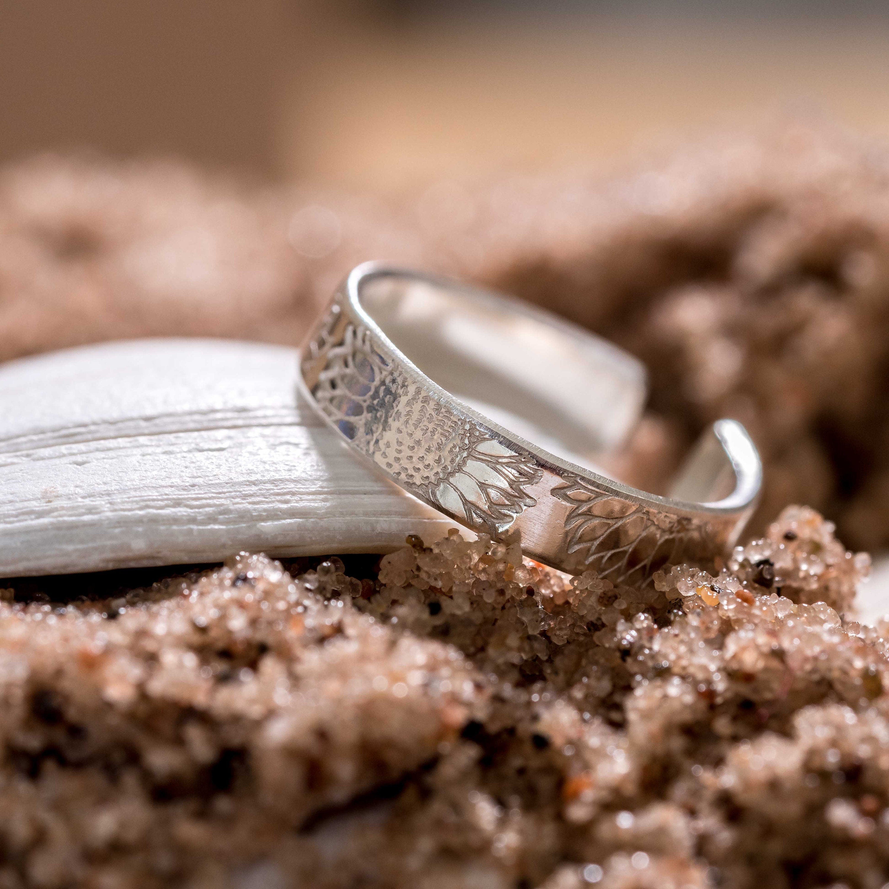 Sterling Silver sunflower toe ring adjustable summer band 925 hand stamped mum ladies womens gift present birthday holiday jewellery beach