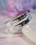 Just like a mum adjustable sterling silver wrap ring