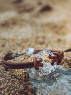 Personalised Mens Real Brown Leather Bracelet