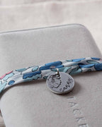 Liberty Of London Bracelet Nanny Nana Grandma Mummy personalised name customised stamped name floral fabric mothers day birthday gift wrap