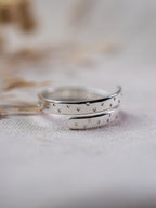 Secret Message Tiny Heart Sterling Silver Adjustable Wrap Ring
