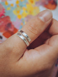 Name & Roman Numerals Sterling Silver Adjustable Wrap Ring