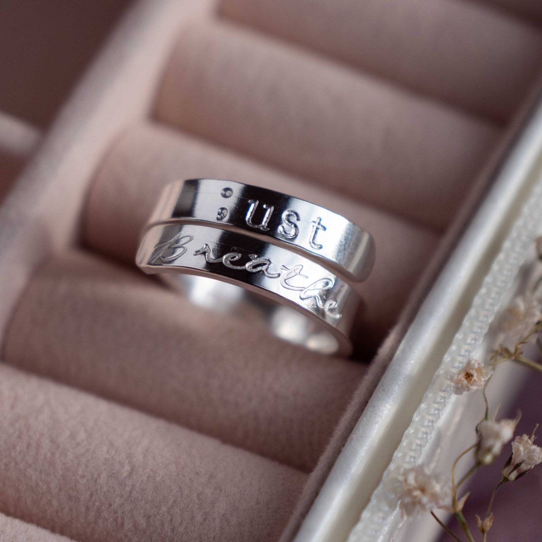 Just Breathe ; Sterling Silver adjustable wrap ring