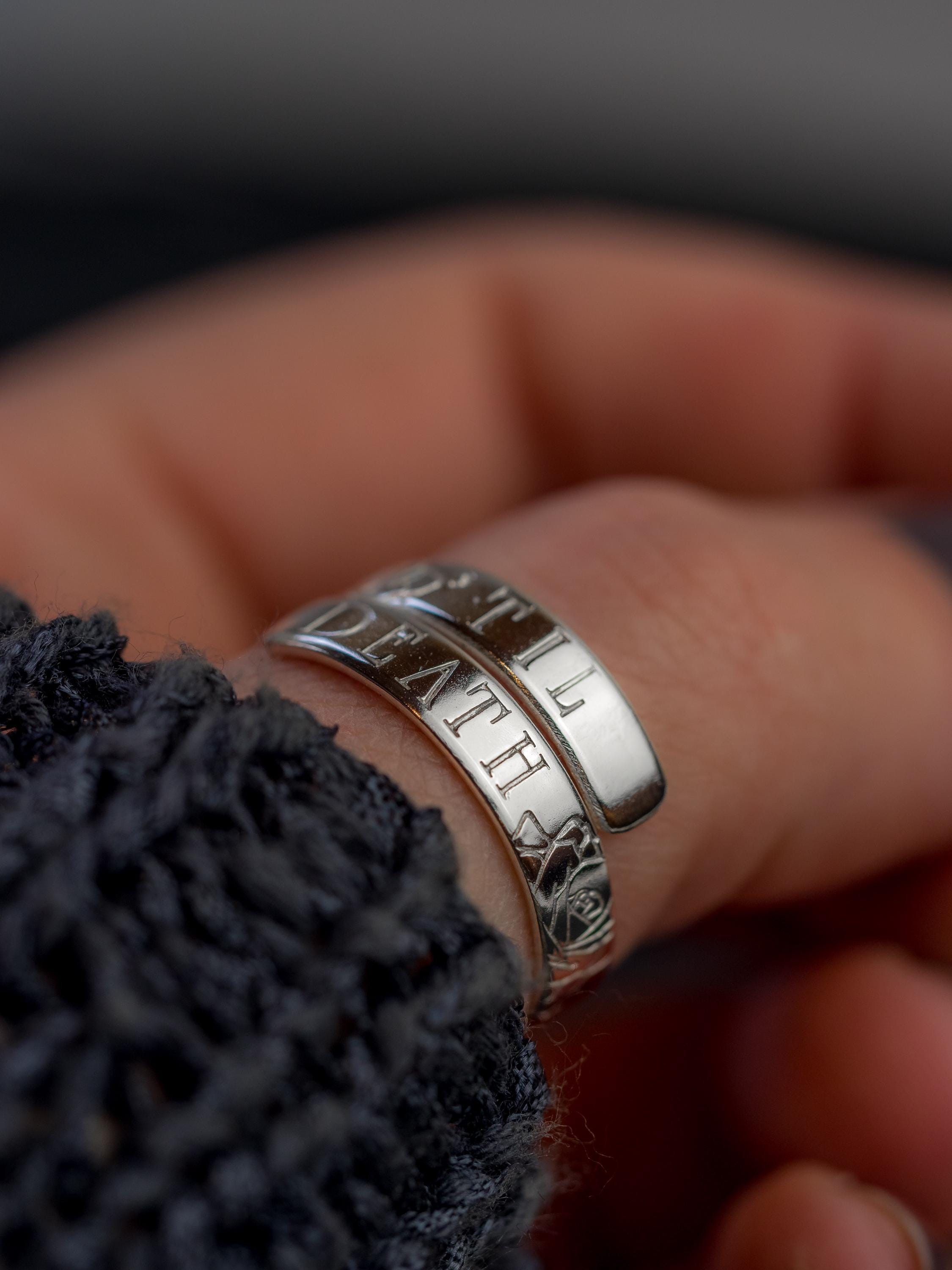 Til Death Sterling Silver Adjustable Wrap Ring