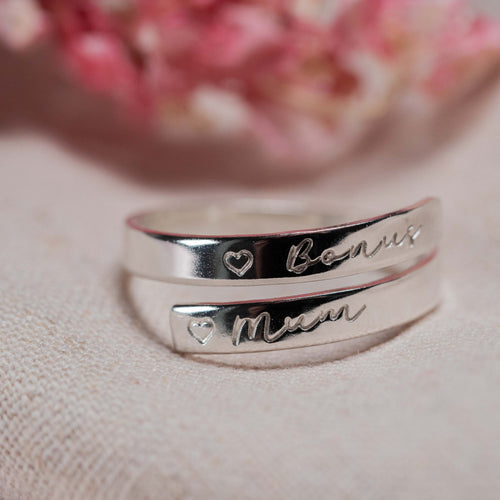Bonus Mum Sterling Silver Adjustable Wrap Ring