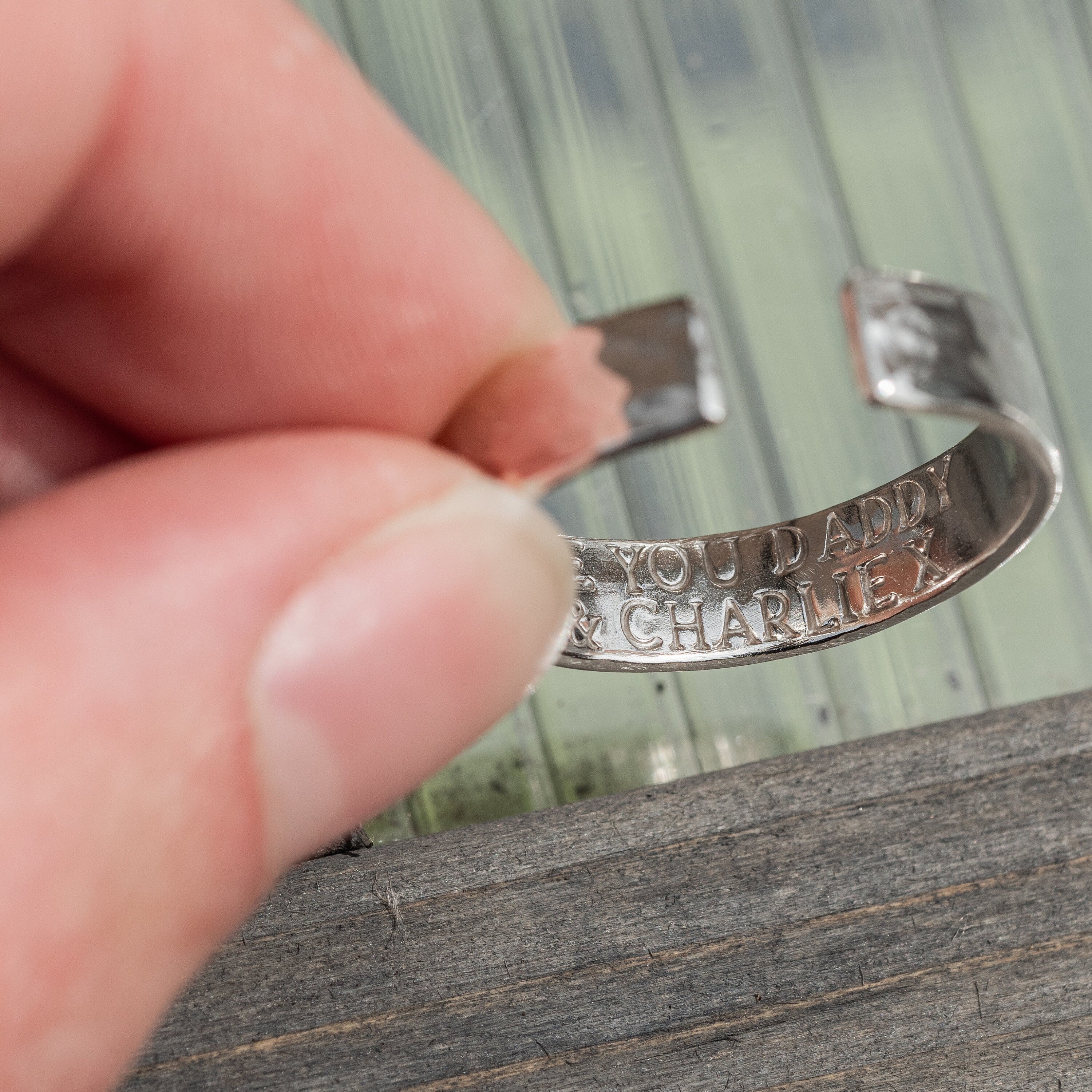First Fathers Day  Sterling Silver adjustable open ring