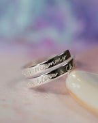 Best Mummy Sterling Silver Dainty Adjustable Wrap Ring