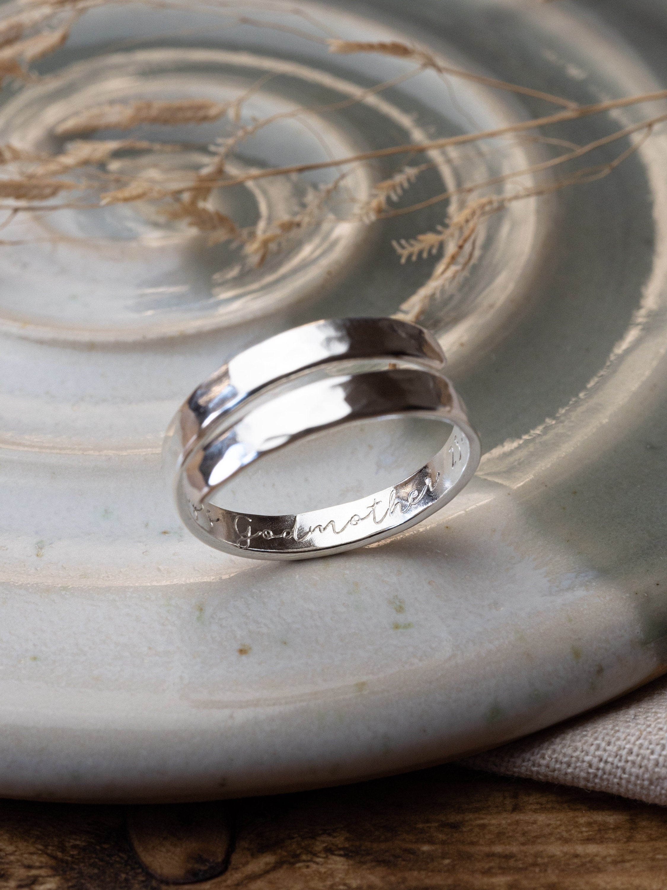 Godmother Personalised Sterling Silver Adjustable Wrap Ring