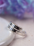 Paw Print Pet Name Sterling Silver Adjustable Wrap Ring