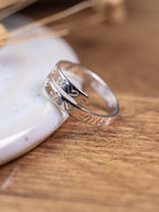 Heart Pattern Secret Message Sterling Silver Adjustable Wrap Ring