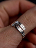 BREATHE SLOW DOWN & Let go adjustable sterling silver wrap ring