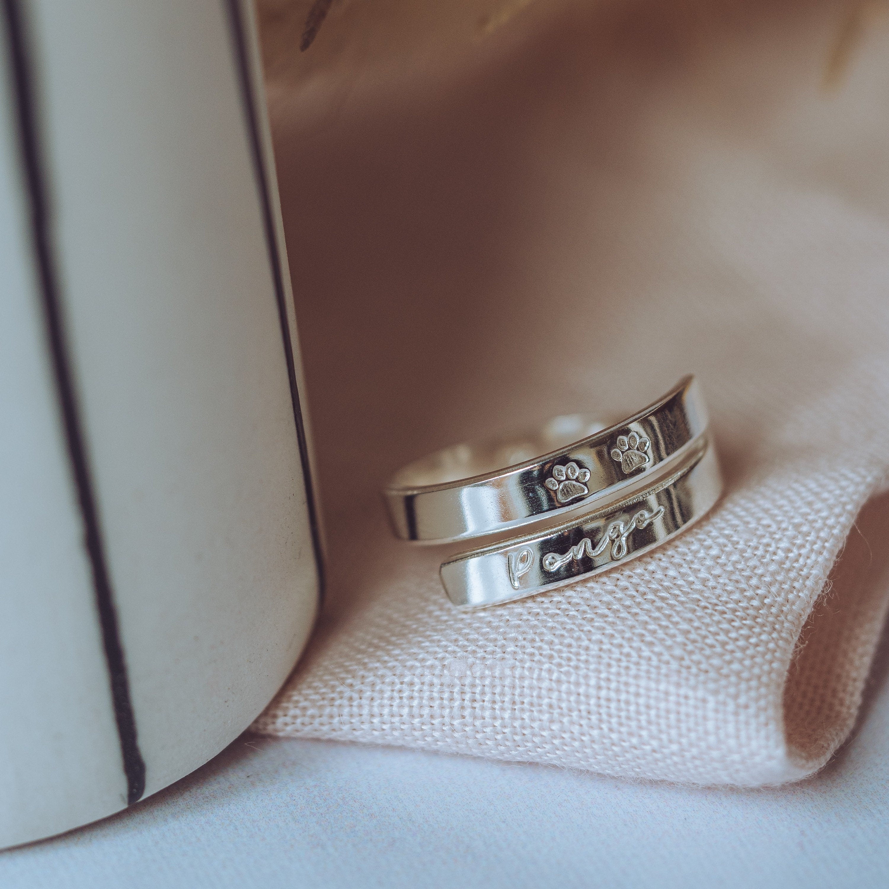 Pet Name Sterling Silver personalised wrap ring