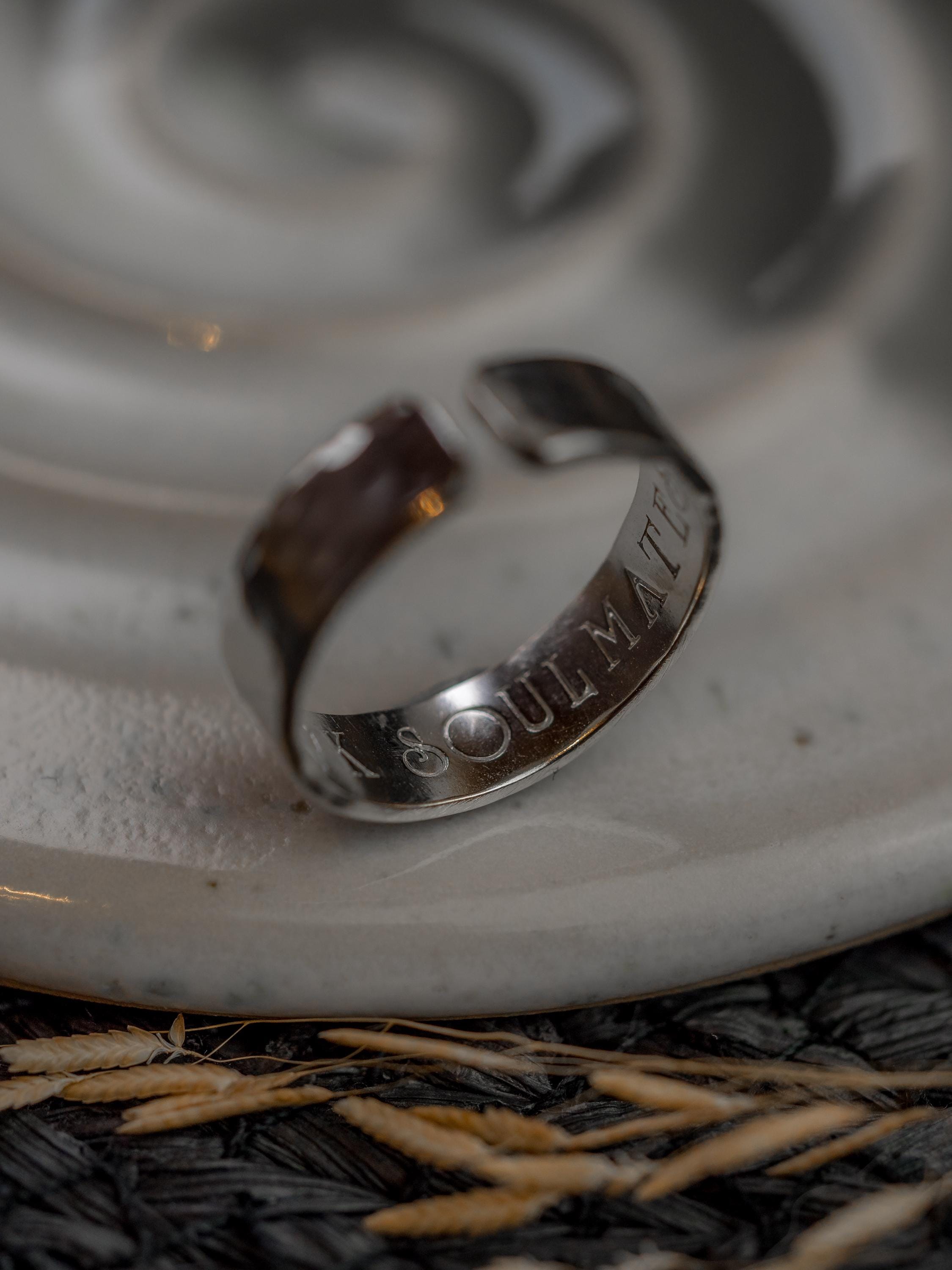 SOULMATES Men’s personalised sterling silver adjustable ring