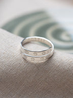 Paw Print Pet Name Sterling Silver Adjustable Wrap Ring