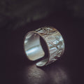 Wild Flowers Chunky Sterling Silver Adjustable Wrap Ring