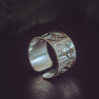Wild Flowers Chunky Sterling Silver Adjustable Wrap Ring
