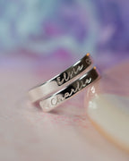Custom Name Sterling Silver Dainty Adjustable Wrap Ring