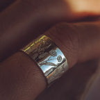 Sterling Silver chunky Wild Flowers adjustable ring