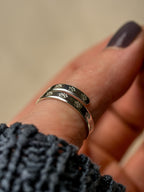 Paw Print Pet Name Sterling Silver Adjustable Wrap Ring