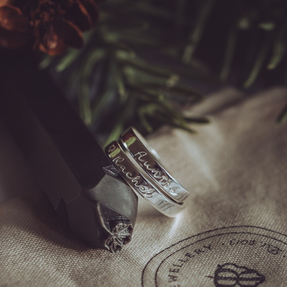 Auntie Personalised Sterling Silver Adjustable Wrap Ring