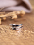 Heart Pattern Secret Message Sterling Silver Adjustable Wrap Ring