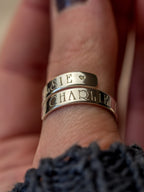 Personalised Sterling Silver Adjustable Wrap Ring