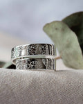 Monstera leaf Sterling Silver adjustable wrap ring