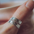 Spring Floral Sterling Silver Adjustable Wrap Ring