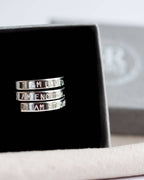 I am loved I am Enough I am strong Sterling Silver triple adjustable wrap ring
