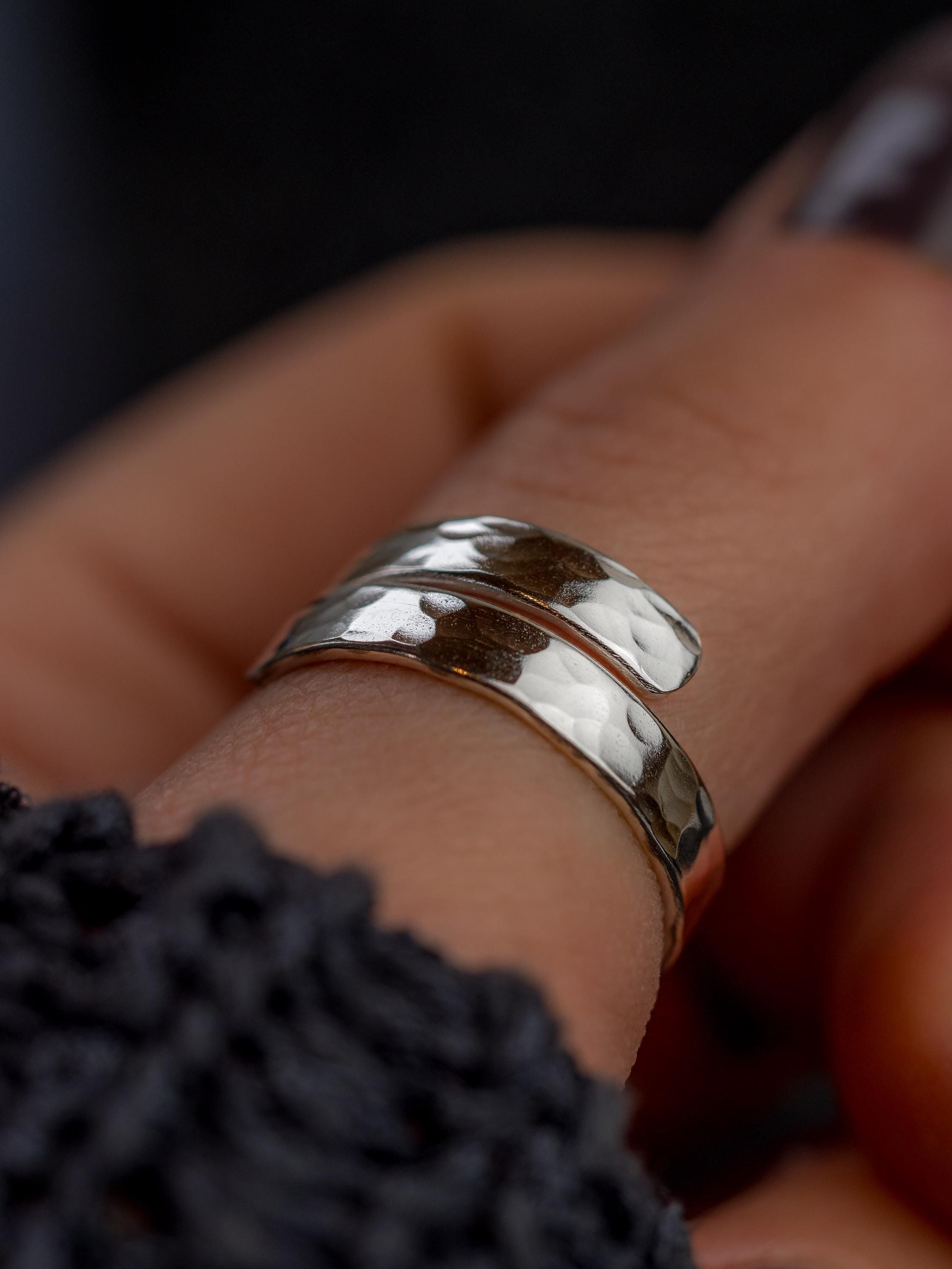 SOULMATES adjustable sterling silver wrap ring SET