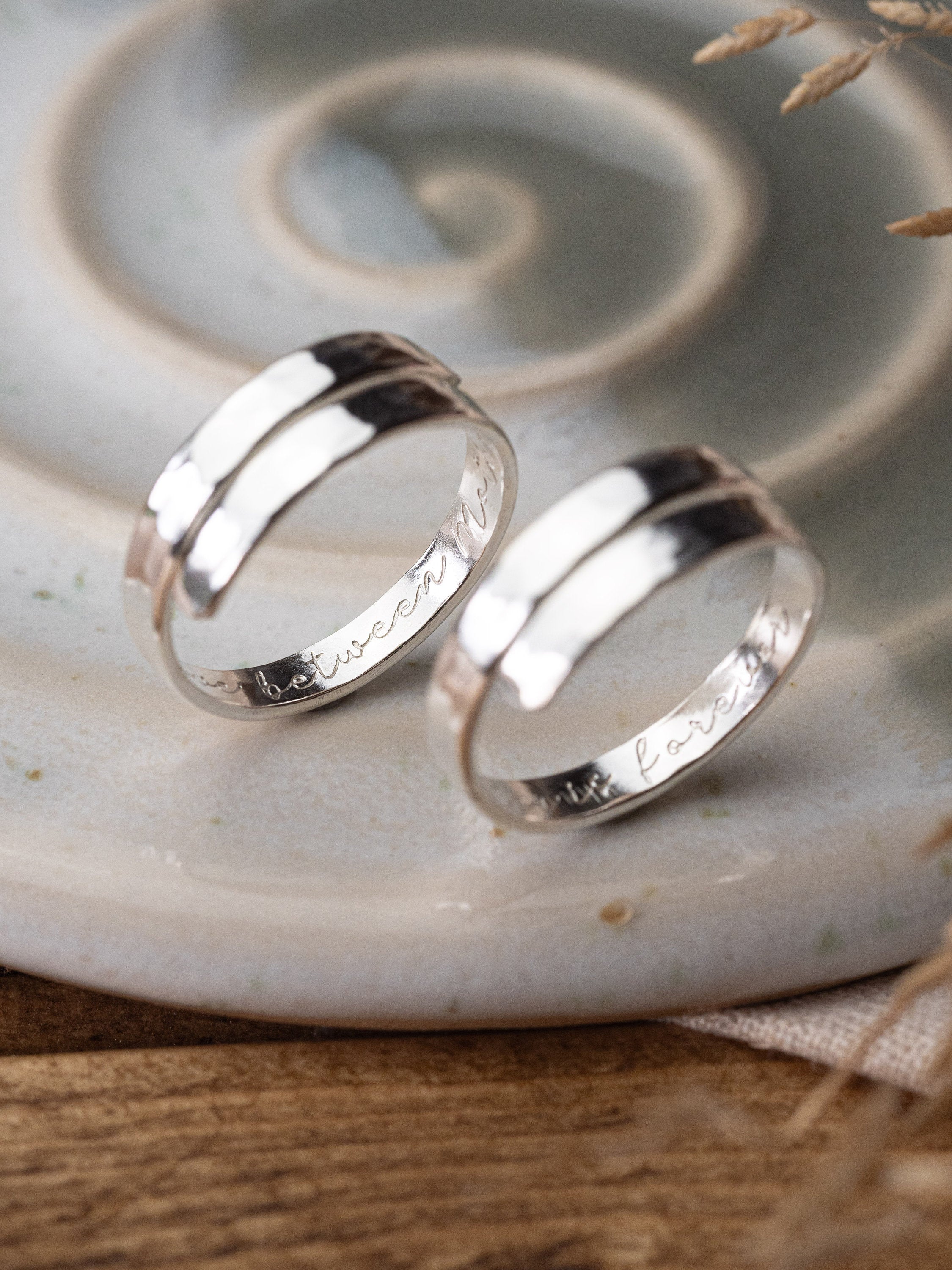 The Love Between Mother & Daughter Sterling Silver Adjustable Wrap Rings set