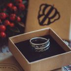 Christmas Personalised Sterling Silver Adjustable Wrap Ring