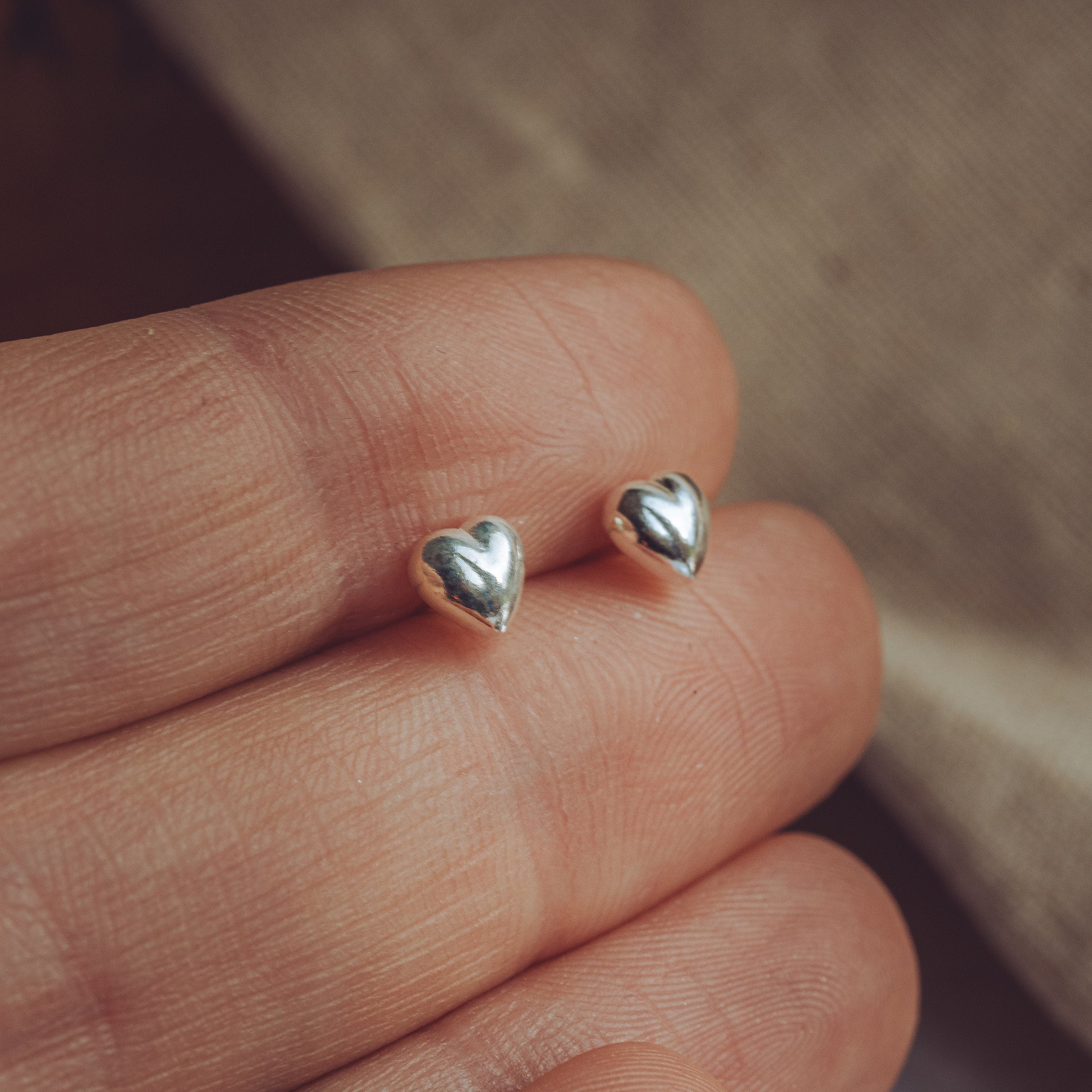Valentines Sterling Silver Heart earrings studs 925 present gift Birthday for her mothers day friend real love girlfriend wife anniversary